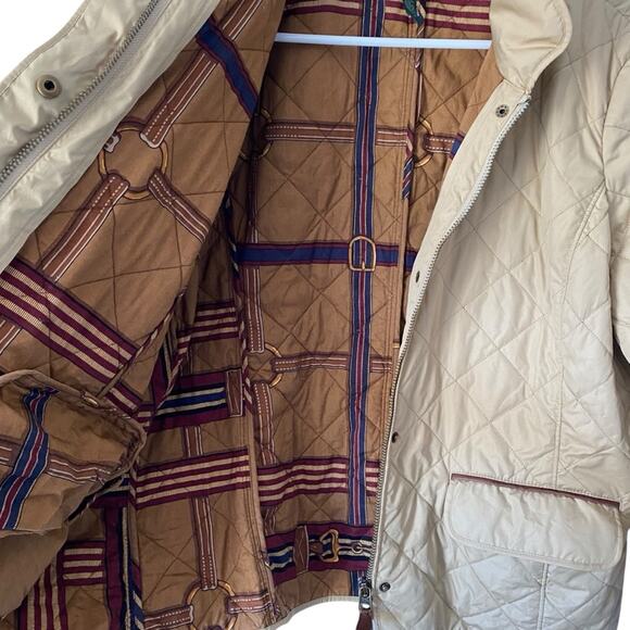 Lauren Ralph Lauren Tan Quilted Lined Equestrian Style Barn Jacket size xlarge - Picture 6 of 8